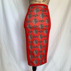 red pencil skirt